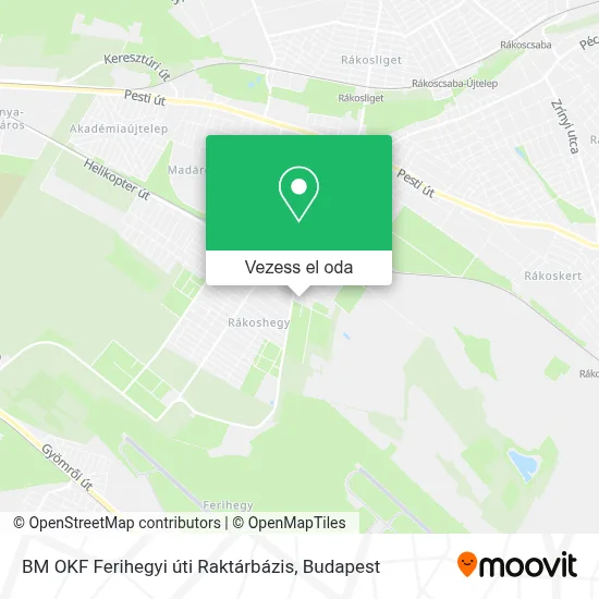 BM OKF Ferihegyi úti Raktárbázis térkép
