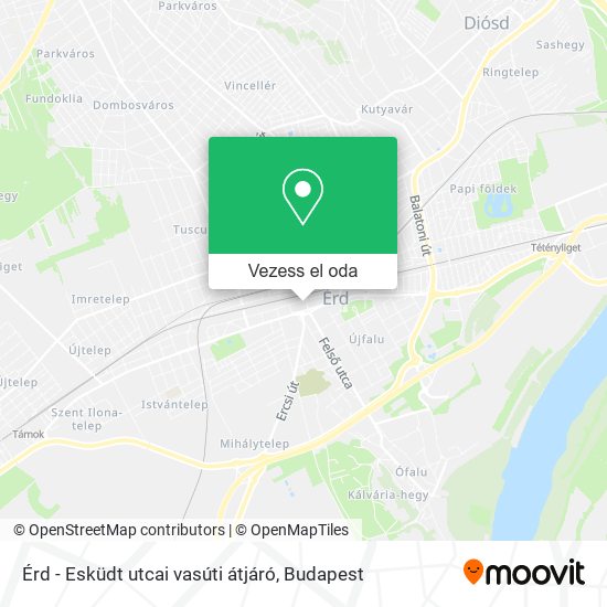 Érd - Esküdt utcai vasúti átjáró térkép