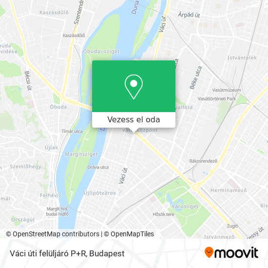 Váci úti felüljáró P+R térkép