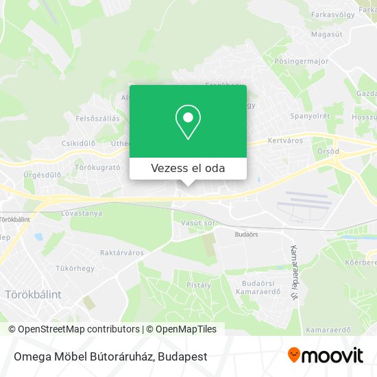 Omega Möbel Bútoráruház térkép