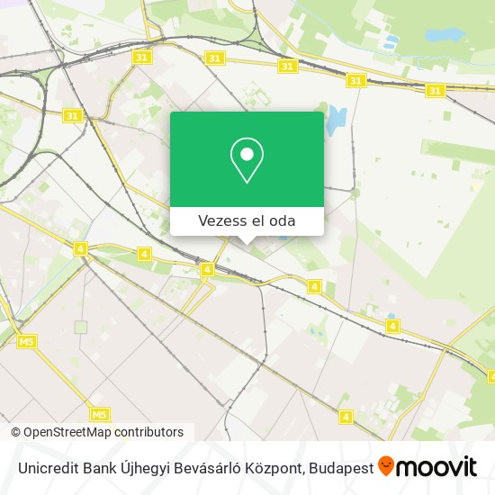 Unicredit Bank Újhegyi Bevásárló Központ térkép