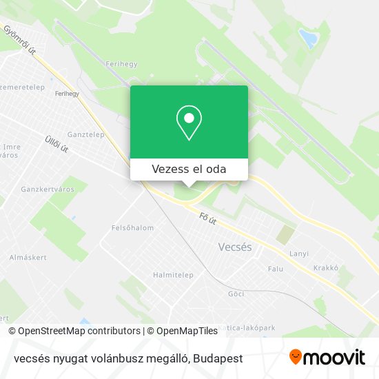 vecsés nyugat volánbusz megálló térkép