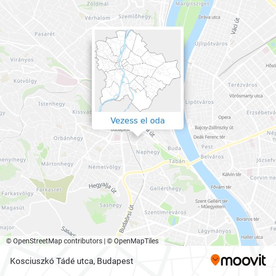 Kosciuszkó Tádé utca térkép