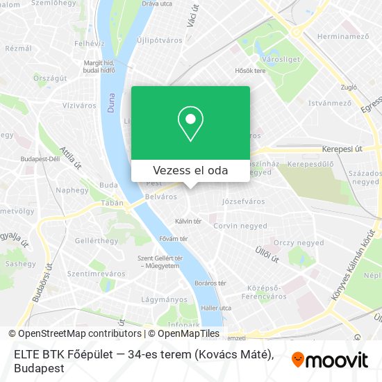 ELTE BTK Főépület — 34-es terem (Kovács Máté) térkép