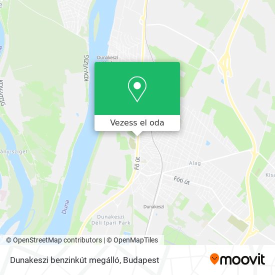 Dunakeszi benzinkút megálló térkép