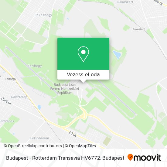 Budapest - Rotterdam Transavia HV6772 térkép