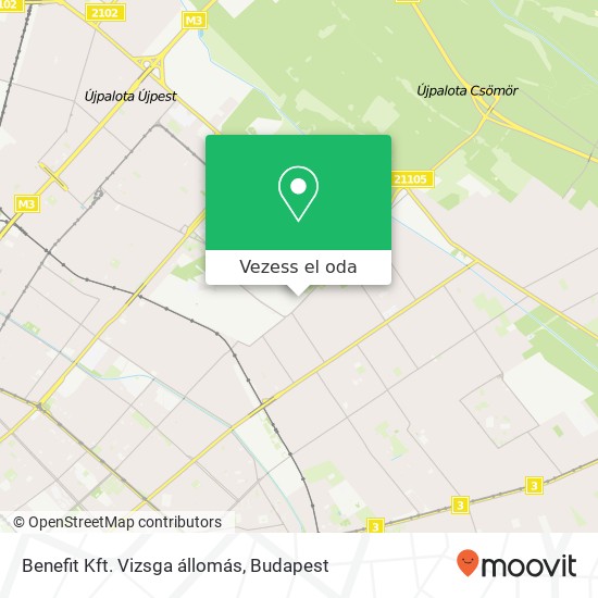 Benefit Kft. Vizsga állomás térkép