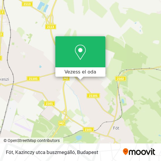 Fót, Kazinczy utca buszmegálló térkép