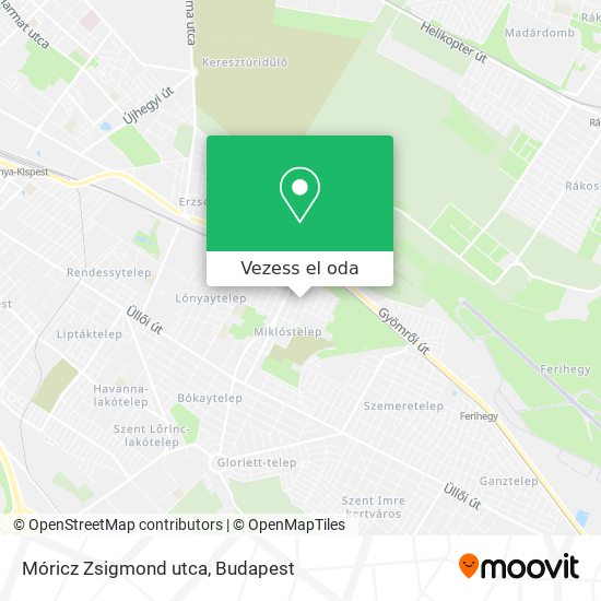 Móricz Zsigmond utca térkép