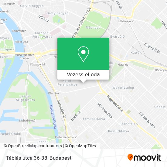 Táblás utca 36-38 térkép