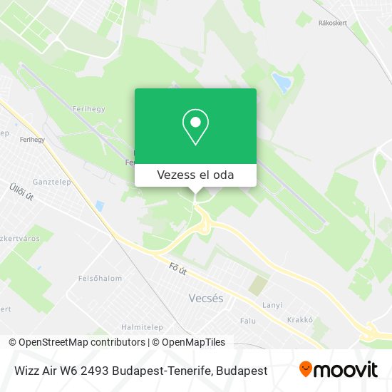 Wizz Air W6 2493 Budapest-Tenerife térkép