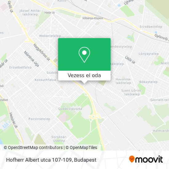 Hofherr Albert utca 107-109 térkép
