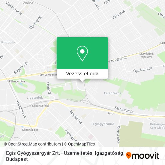 Egis Gyógyszergyár Zrt. - Üzemeltetési Igazgatóság térkép
