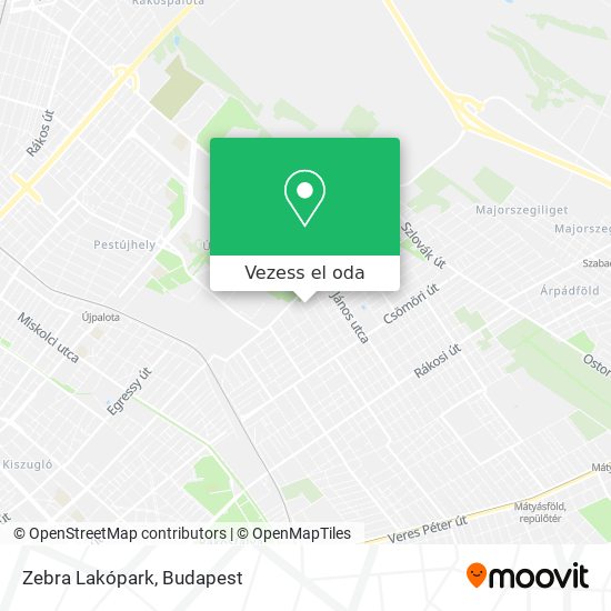 Zebra Lakópark térkép