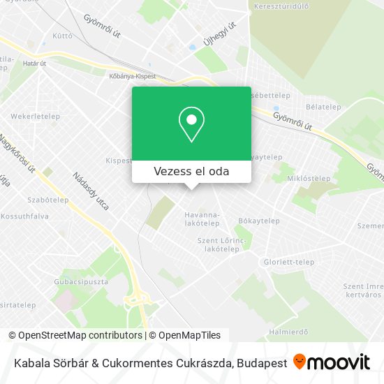 Kabala Sörbár & Cukormentes Cukrászda térkép