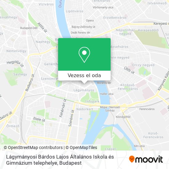 Lágymányosi Bárdos Lajos Általános Iskola és Gimnázium telephelye térkép
