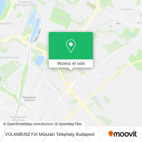 VOLANBUSZ Fót Műszaki Telephely térkép