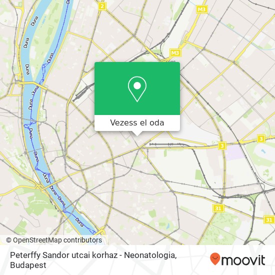 Peterffy Sandor utcai korhaz - Neonatologia térkép