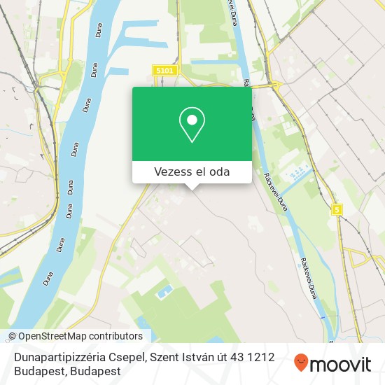 Dunapartipizzéria Csepel, Szent István út 43 1212 Budapest térkép