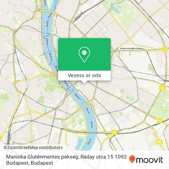 Manioka Gluténmentes pékség, Ráday utca 15 1092 Budapest térkép