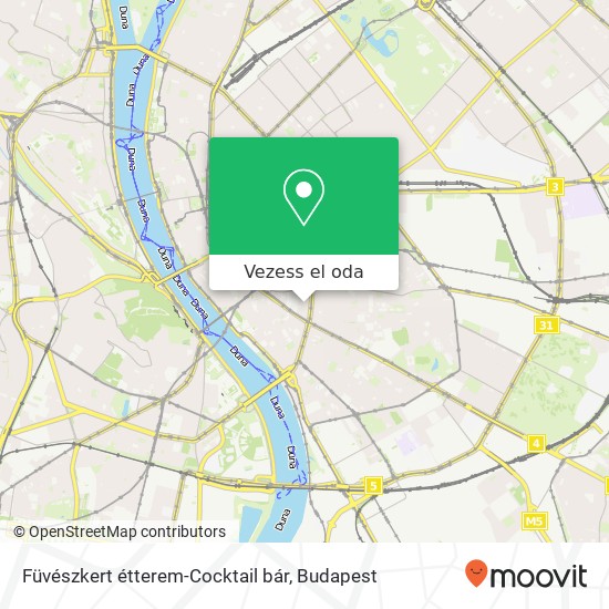 Füvészkert étterem-Cocktail bár térkép
