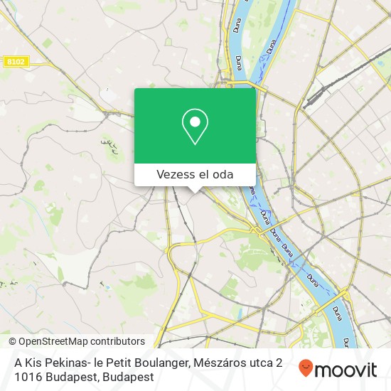 A Kis Pekinas- le Petit Boulanger, Mészáros utca 2 1016 Budapest térkép