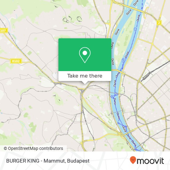 BURGER KING - Mammut, 1024 Budapest térkép