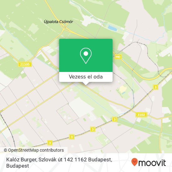 Kalóz Burger, Szlovák út 142 1162 Budapest térkép