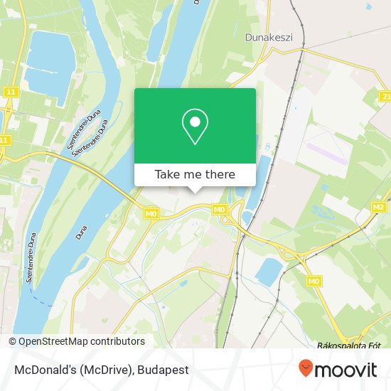 McDonald's (McDrive), Nádas utca 6 2120 Dunakeszi Járás térkép