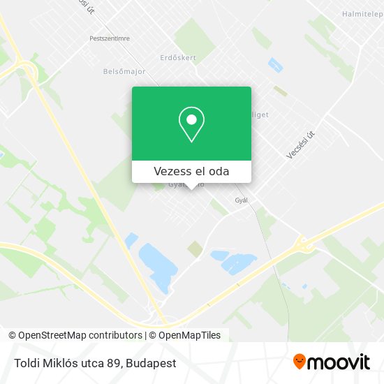 Toldi Miklós utca 89 térkép