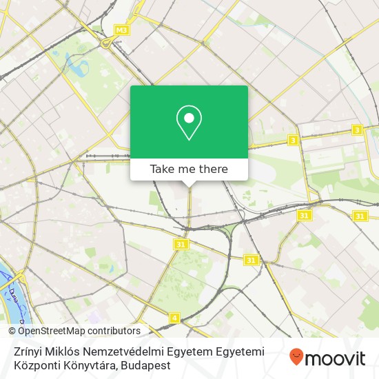 Zrínyi Miklós Nemzetvédelmi Egyetem Egyetemi Központi Könyvtára térkép