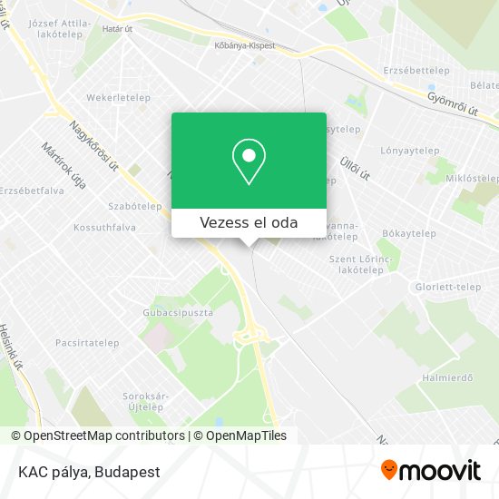 KAC pálya térkép