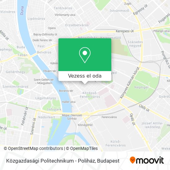 Közgazdasági Politechnikum - Poliház térkép
