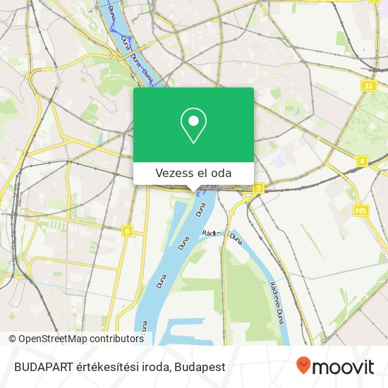 BUDAPART értékesítési iroda térkép
