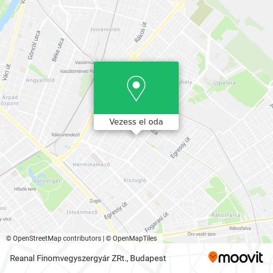 Reanal Finomvegyszergyár ZRt. térkép