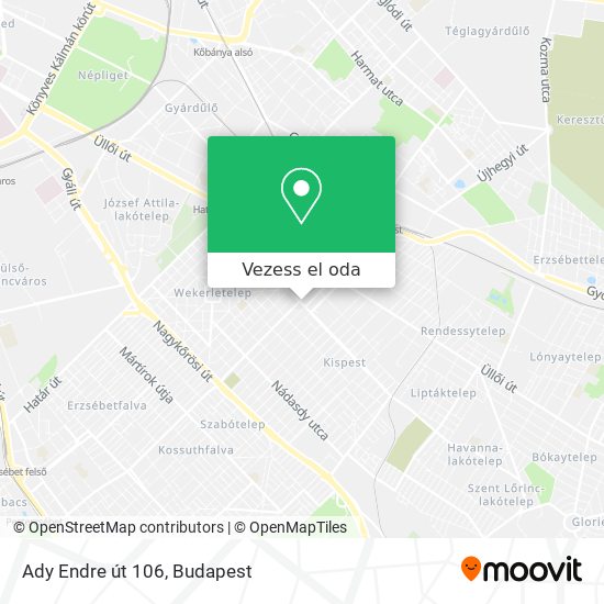 Ady Endre út 106 térkép