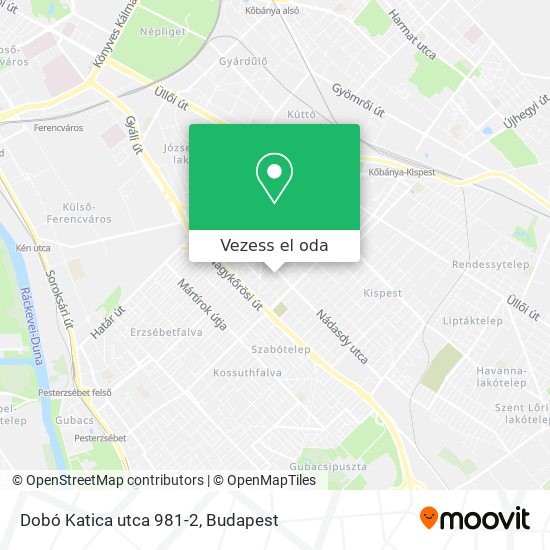 Dobó Katica utca 981-2 térkép