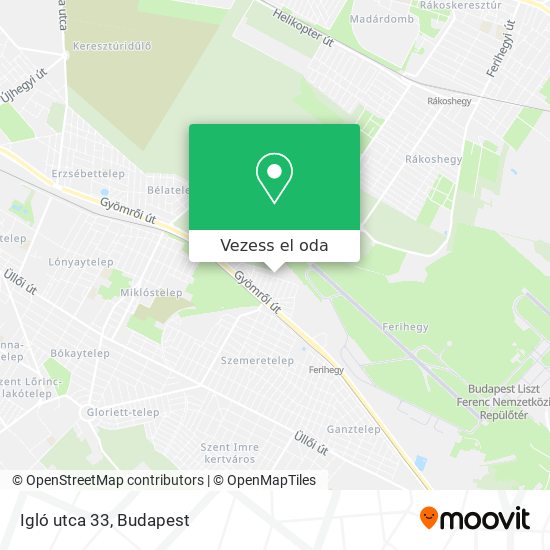 Igló utca 33 térkép