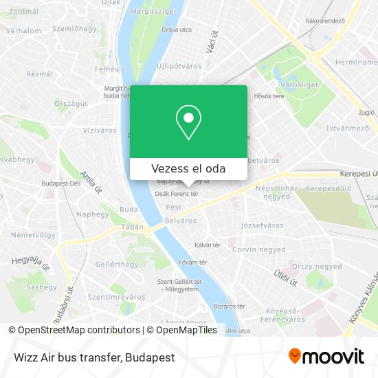 Wizz Air bus transfer térkép