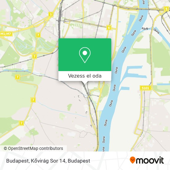 Budapest, Kővirág Sor 14 térkép