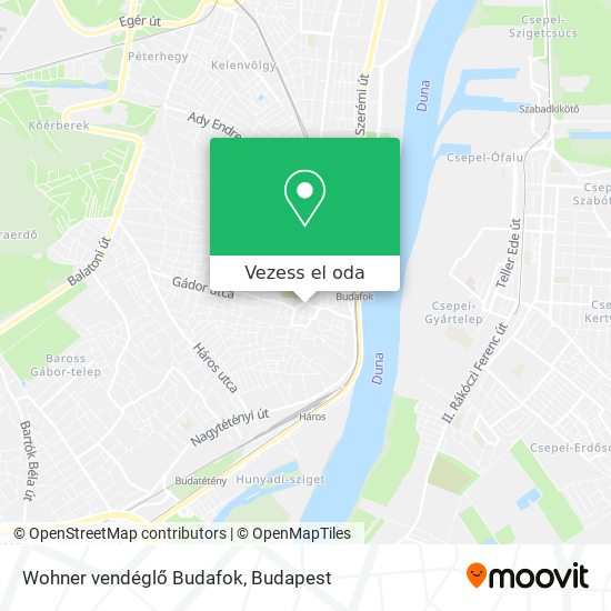 Wohner vendéglő Budafok térkép