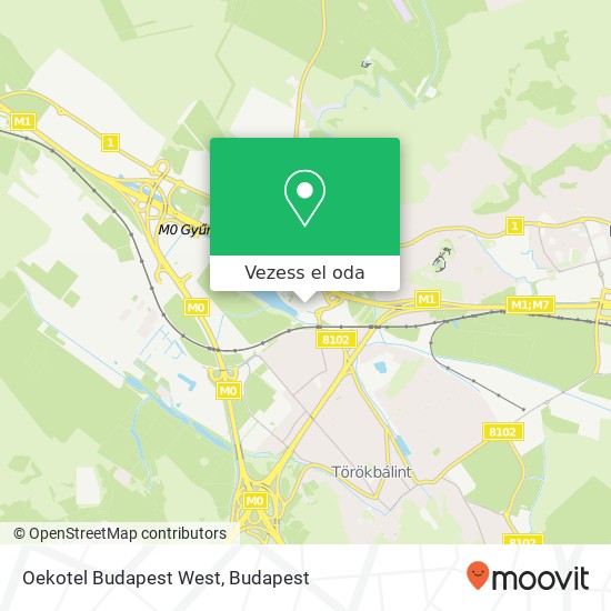 Oekotel Budapest West térkép