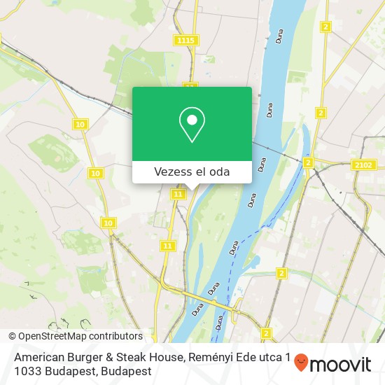 American Burger & Steak House, Reményi Ede utca 1 1033 Budapest térkép