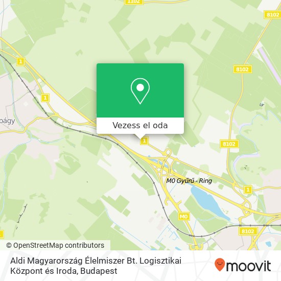 Aldi Magyarország Élelmiszer Bt. Logisztikai Központ és Iroda térkép