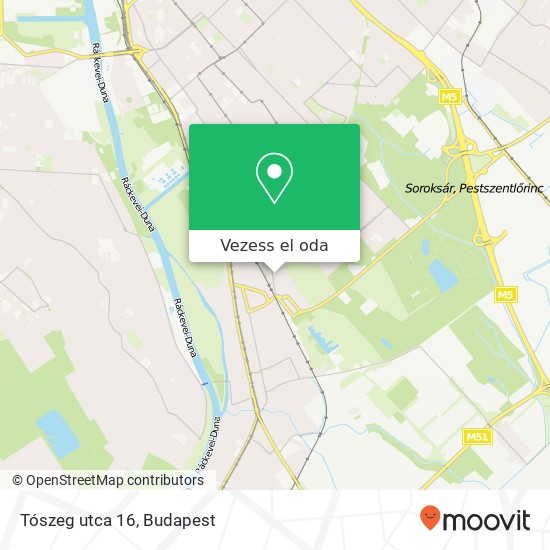 Tószeg utca 16 térkép