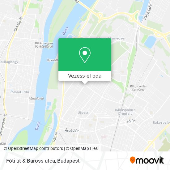 Fóti út & Baross utca térkép
