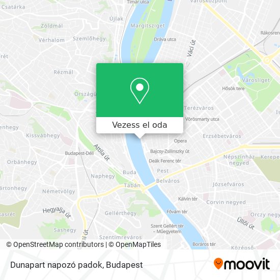 Dunapart napozó padok térkép