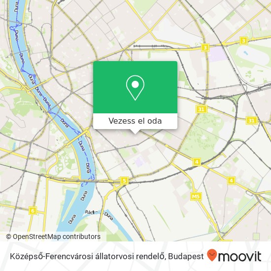 Középső-Ferencvárosi állatorvosi rendelő térkép