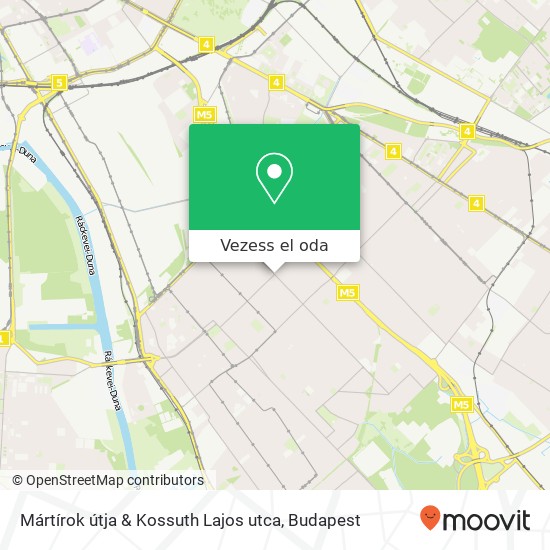 Mártírok útja & Kossuth Lajos utca térkép