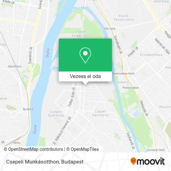 Csepeli Munkásotthon térkép